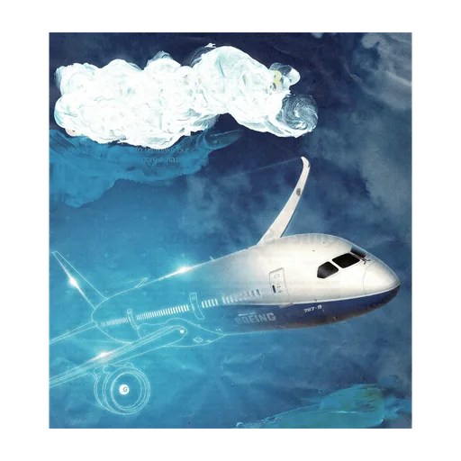 Boeing, painted sky, original