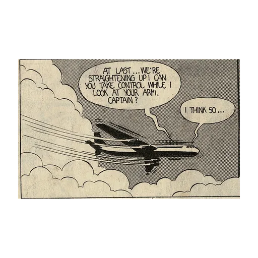 Aircraft comic panel, original