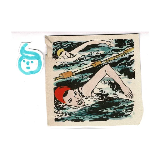 Torn swimming panel, original