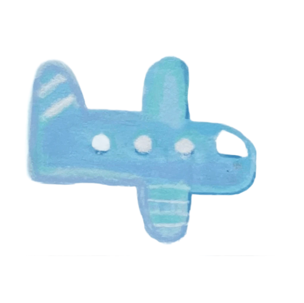Painted plane, blue cutout