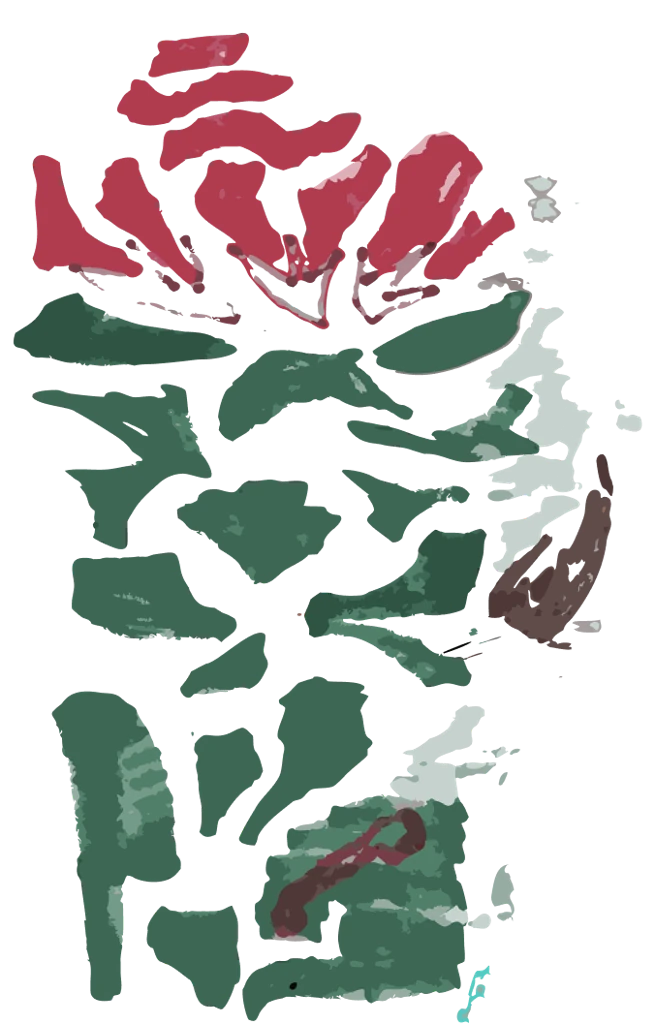 Painted rose, original colour