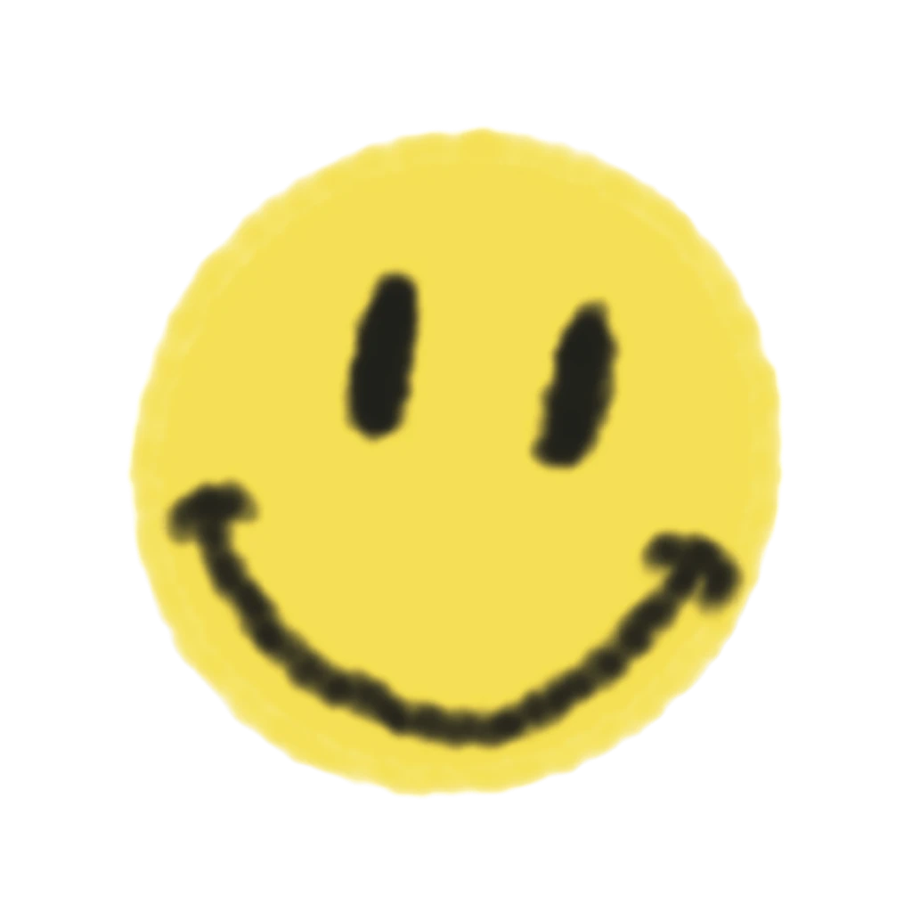 Painted smiley, yellow cutout
