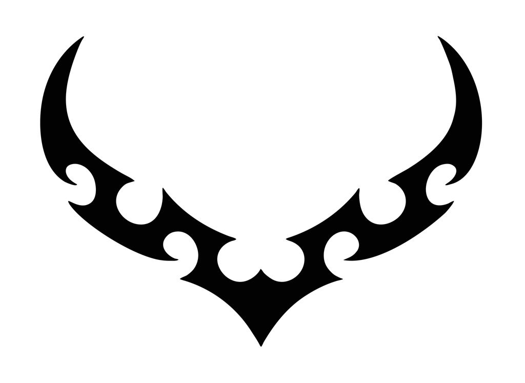 Tribal tattoo: Crescent, black ink