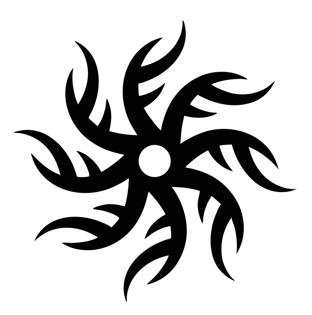 Tribal tattoo: Sun, black ink