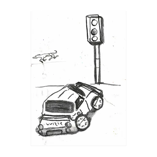 Car and traffic light, original
