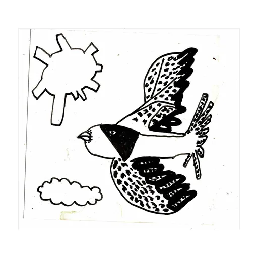 Falcon, sun and cloud, original