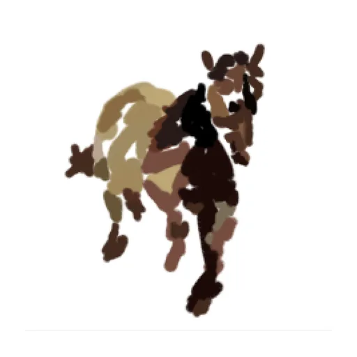 Painted running horse, original