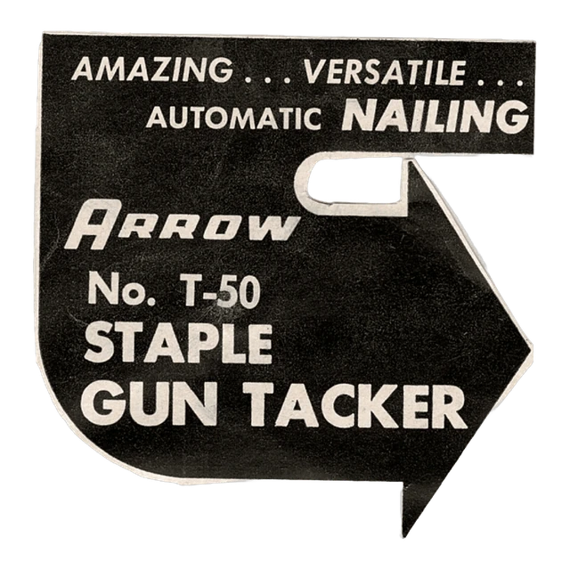 Arrow staple-gun label, original