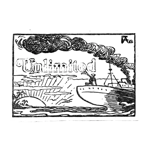 Steamboat engraving, original